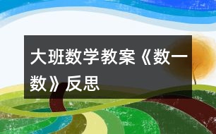 大班数学教案《数一数》反思