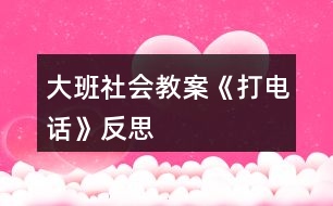 大班社会教案《打电话》反思